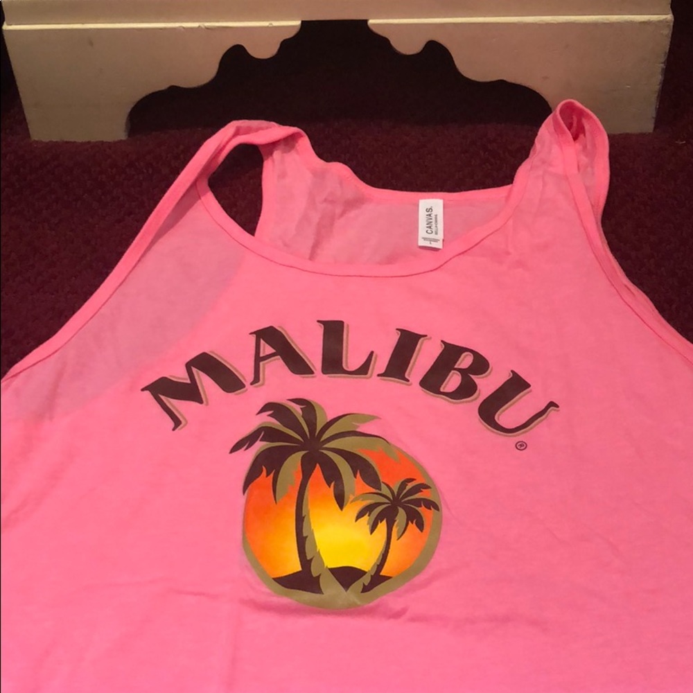 Bella Canvas Malibu pink Large NWOT Malibu drink L Pink Tank - Picture 5 of 12